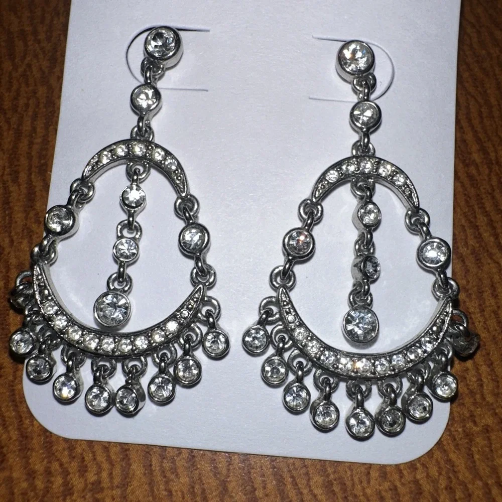 Vintage Diamond/Crystal Chandelier‎ Earrings Stunning!